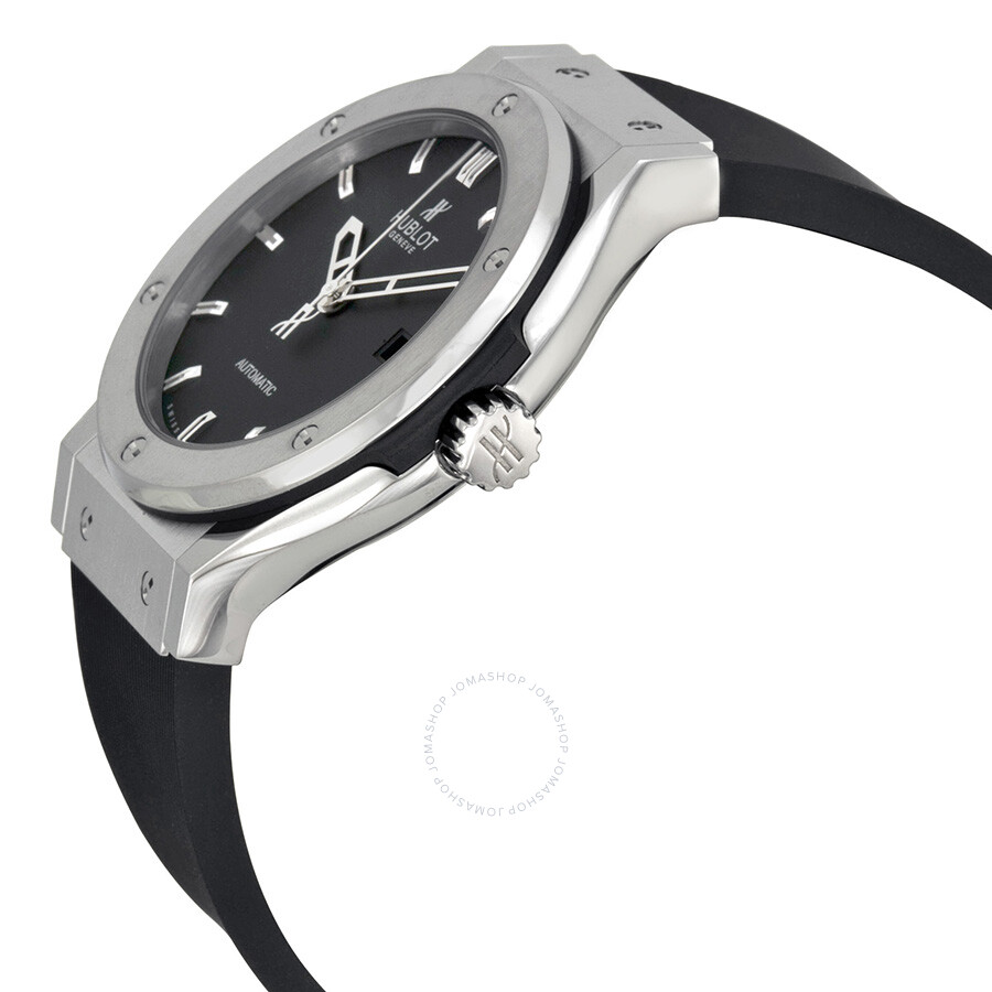 Replica Hublot Classic Fusion Black Dial Black Rubber Men's Watch 542.NX.1170.RX - Image 2