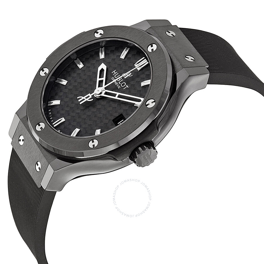 Replica Hublot Classic Fusion Black Dial Black Rubber Strap Men's Watch 561.CM.1770.RX - Image 2