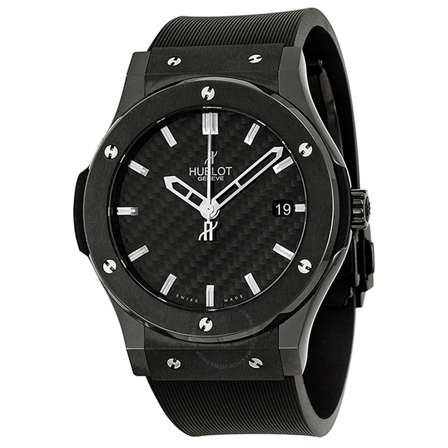 Replica Hublot Classic Fusion Black Dial Ceramic Rubber Automatic Men's Watch 511CM1670RX