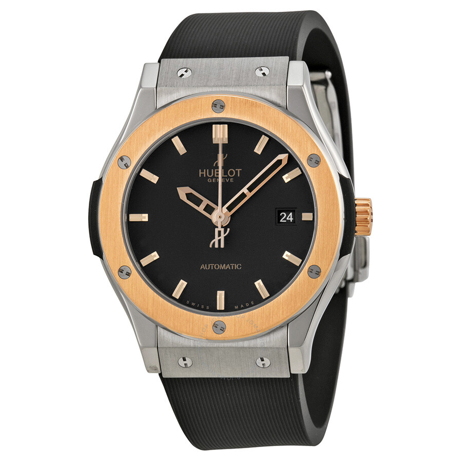 Replica Hublot Classic Fusion Black Dial Rubber Men's Watch 542.ZP.1180.RX