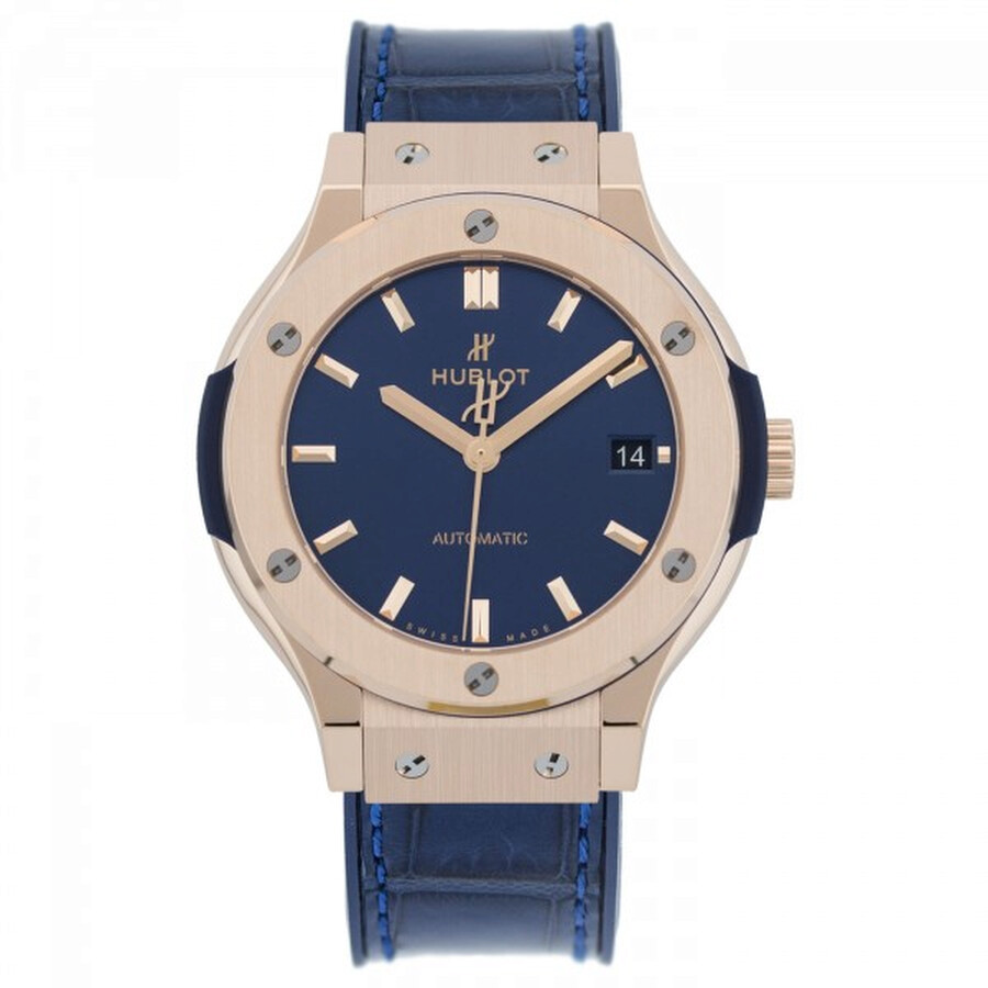 Replica Hublot Classic Fusion Blue Sunray Dial 18k Rose Gold Automatic Men's Watch 565.OX.7180.LR