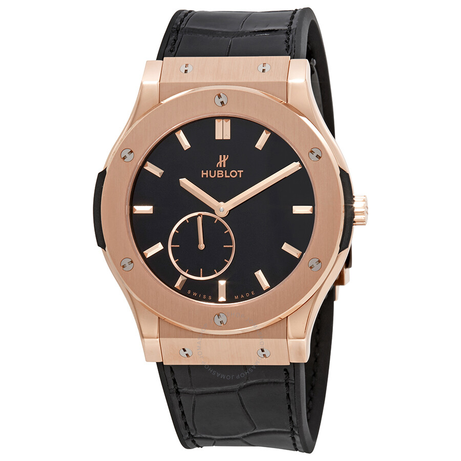 Replica Hublot Classic Fusion Classico Ultra Thin 18kt Rose Gold Black Dial Men's Watch 515.OX.1280.LR