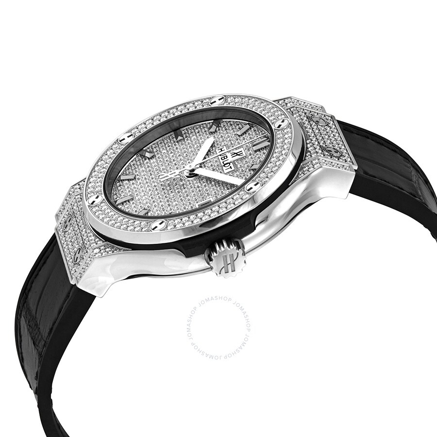 Replica Hublot Classic Fusion Diamond Dial Black Leather Titanium Case Automatic Watch 565.NX.9010.LR.1704 - Image 2