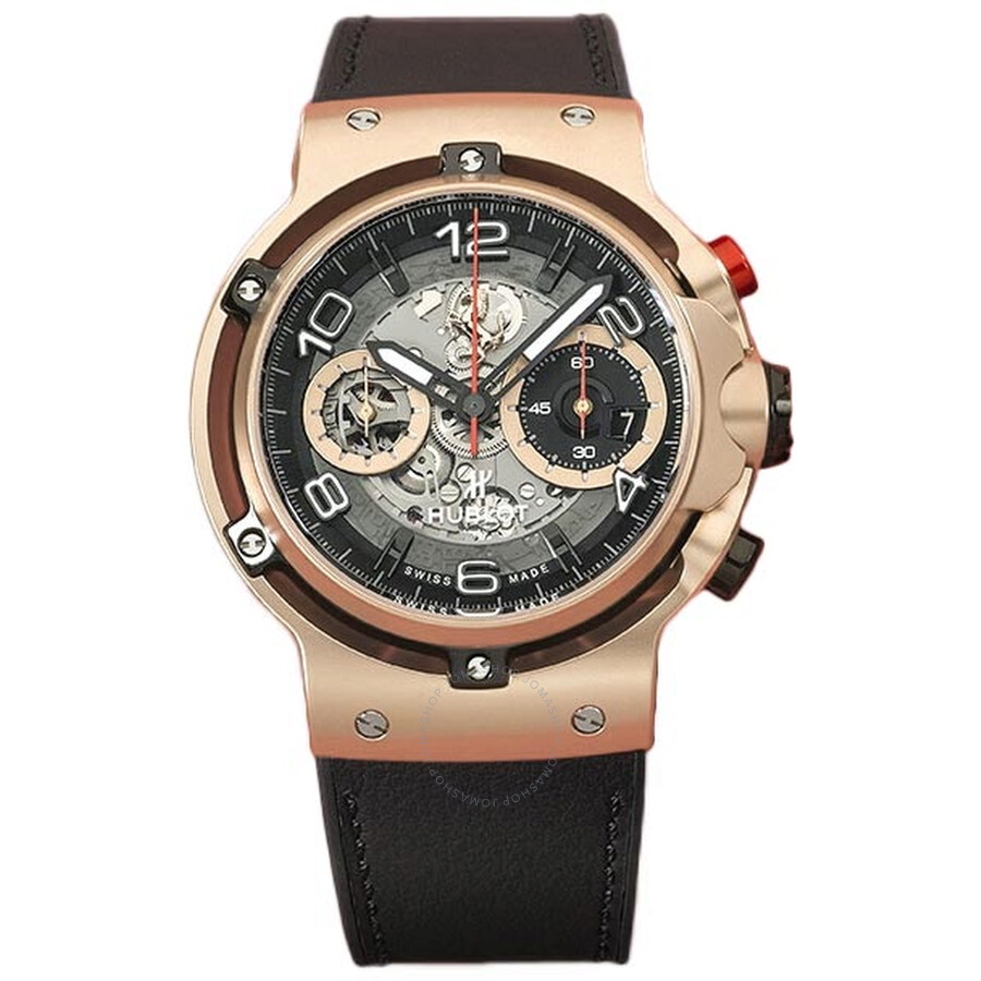 Replica Hublot Classic Fusion Ferrari GT King Gold Chronograph Automatic Black Skeletal Dial Men's Watch 526.OX.0124.VR