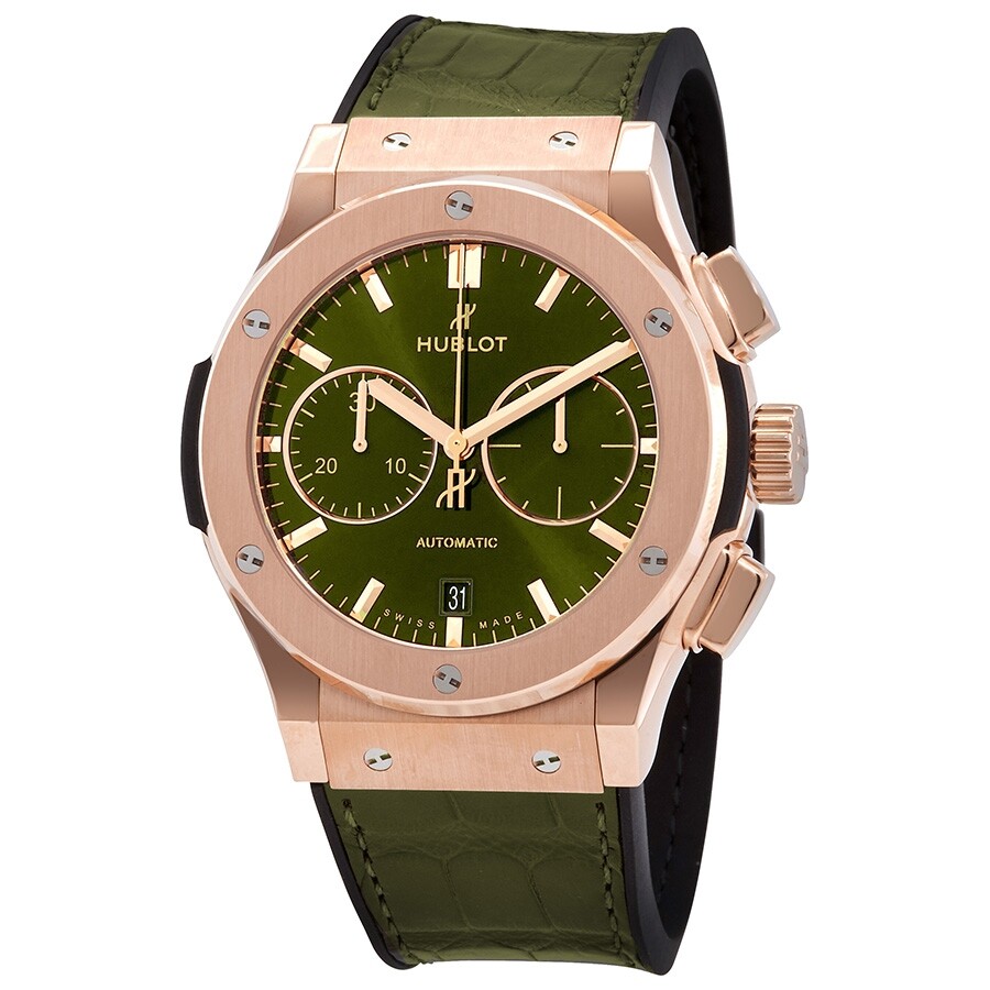 Replica Hublot Classic Fusion Chronograph Automatic Green Sunray Dial Men's Watch 521.OX.8980.LR