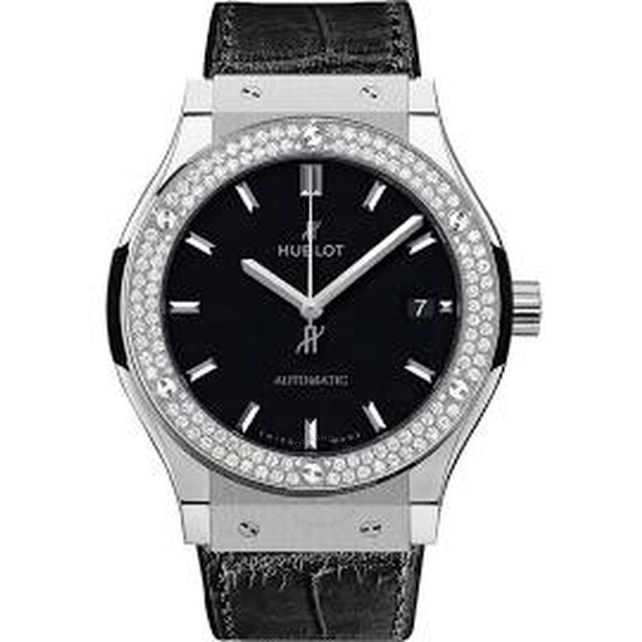 Replica Hublot Classic Fusion Mat Black Dial Automatic Men's Diamond Watch 565.NX.1171.LR.1104