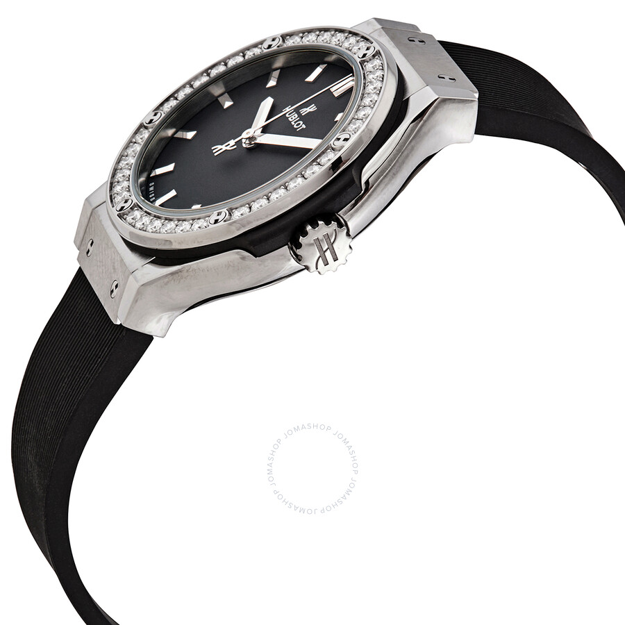 Replica Hublot Classic Fusion Mat Black Dial Ladies Diamond Watch 581.NX.1171.RX.1104 - Image 2