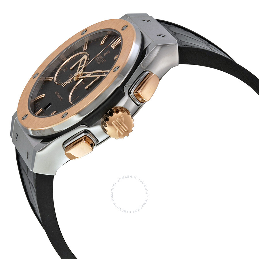 Replica Hublot Classic Fusion Matte Black Automatic Chronograph Black Alligator Rubber Men's Watch 521.NO.1180.LR - Image 2
