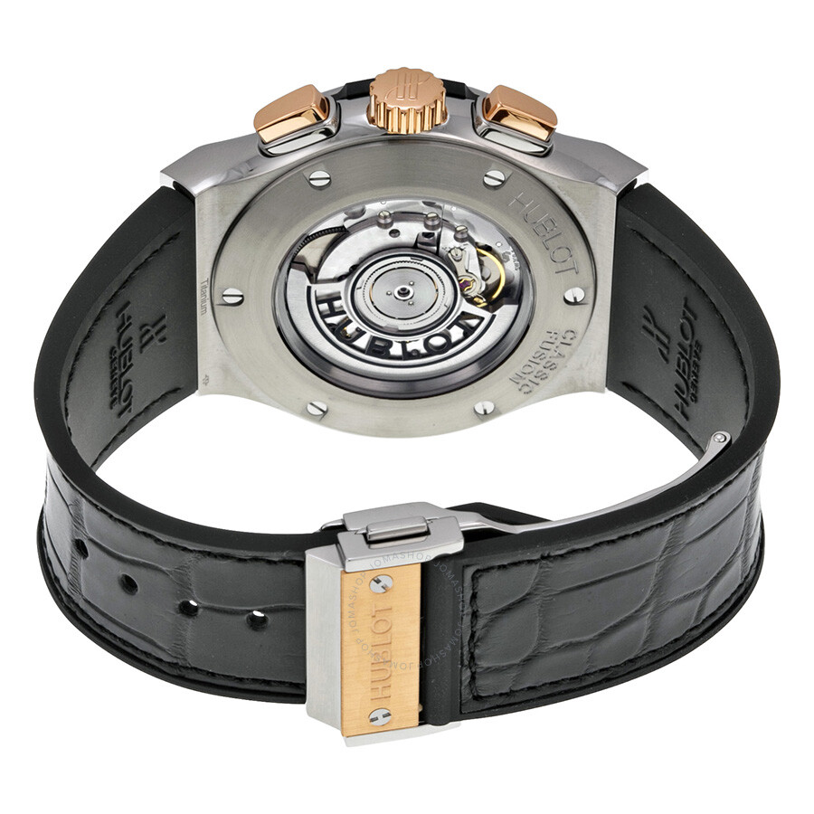 Replica Hublot Classic Fusion Matte Black Automatic Chronograph Black Alligator Rubber Men's Watch 521.NO.1180.LR - Image 3