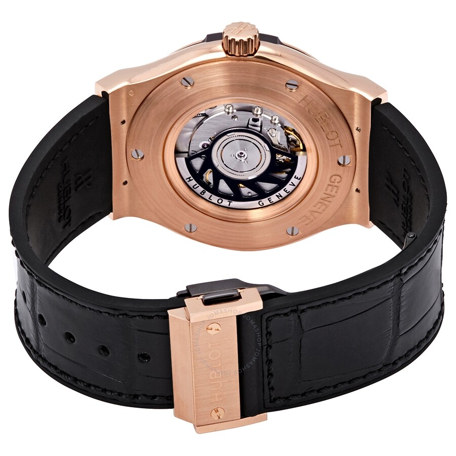 Replica Hublot Classic Fusion Opalin Dial 18K Rose Gold Black Alligator Rubber Men's Watch 511.PX.2610.LR - Image 3