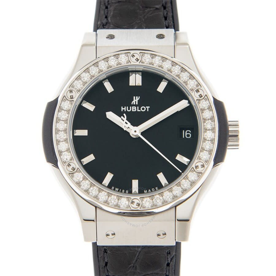 Replica Hublot Classic Fusion Quartz Diamond Black Dial Ladies Watch 581.NX.1171.LR.1104 - Image 2