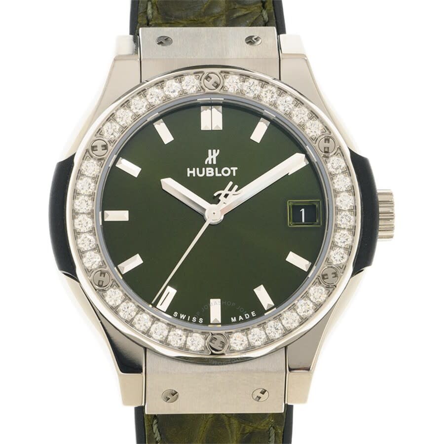 Replica Hublot Classic Fusion Quartz Green Dial Ladies Watch 581.NX.8970.LR.1104 - Image 2