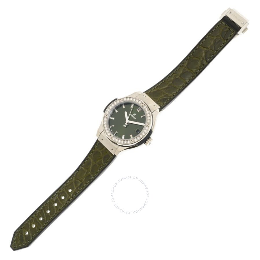 Replica Hublot Classic Fusion Quartz Green Dial Ladies Watch 581.NX.8970.LR.1104 - Image 3