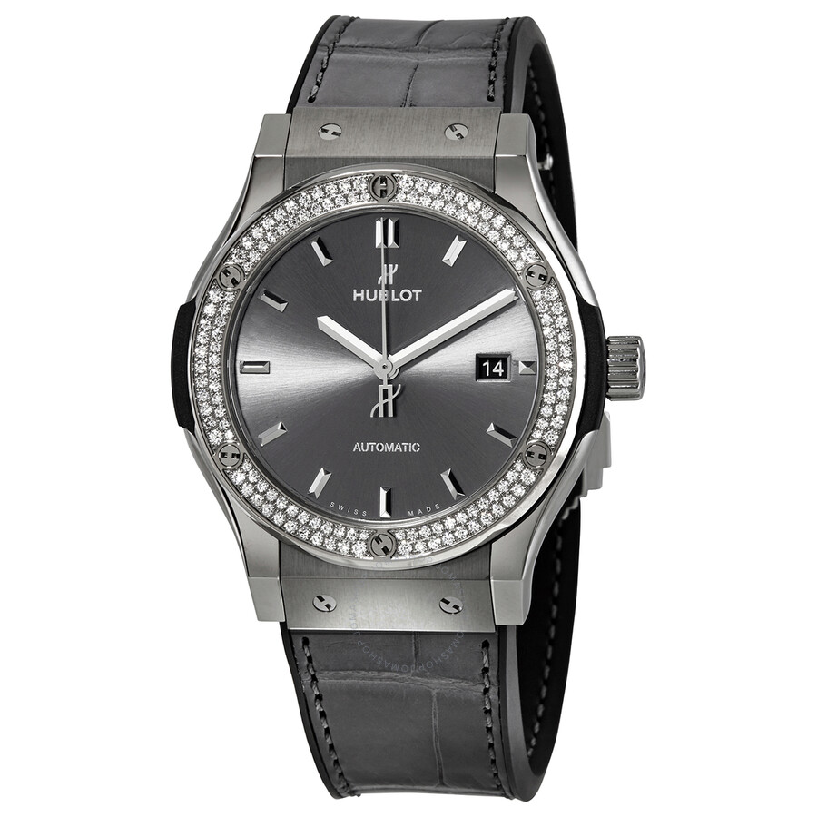 Replica Hublot Classic Fusion Racing Grey Automatic Diamond Grey Sunblast Dial Men's Watch 542.NX.7071.LR.1104