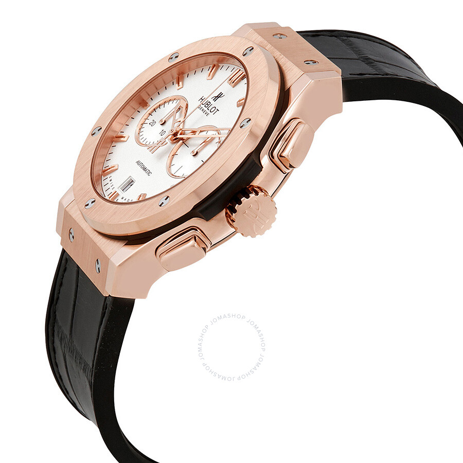 Replica Hublot Classic Fusion Silver Dial Black Leather Band 18 Carat Rose Gold Case Automatic Men's Watch 541.OX.2610.LR - Image 2