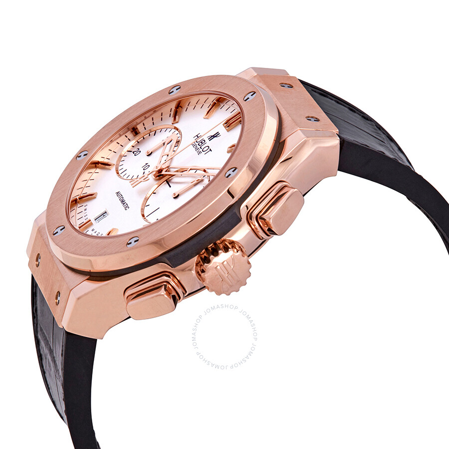 Replica Hublot Classic Fusion Silver Dial Chronograph 18kt Rose Gold Black Leather Men's Watch 521.OX.2610.LR - Image 2