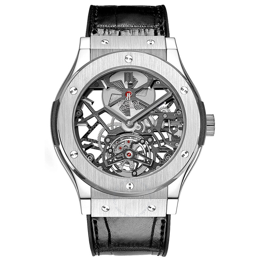 Replica Hublot Classic Fusion Skeleton Tourbillon Titanium Dial Skeleton Men's Watch 505.NX.0170.LR