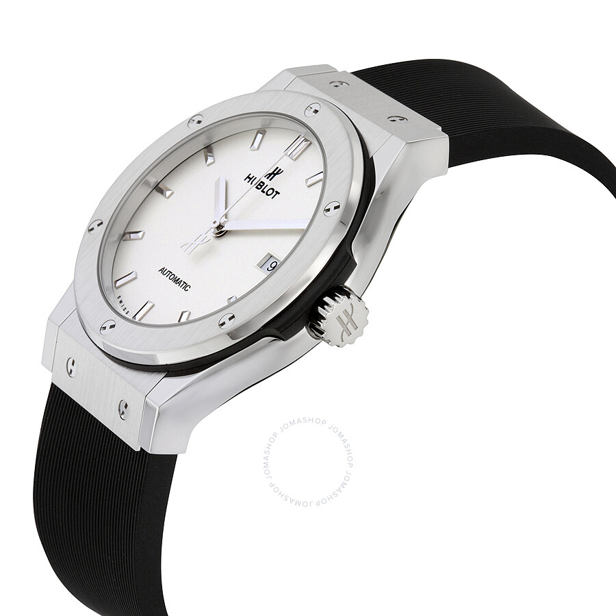 Replica Hublot Classic Fusion Automatic White Dial Black Rubber Men's Watch 542NX2611RX - Image 2