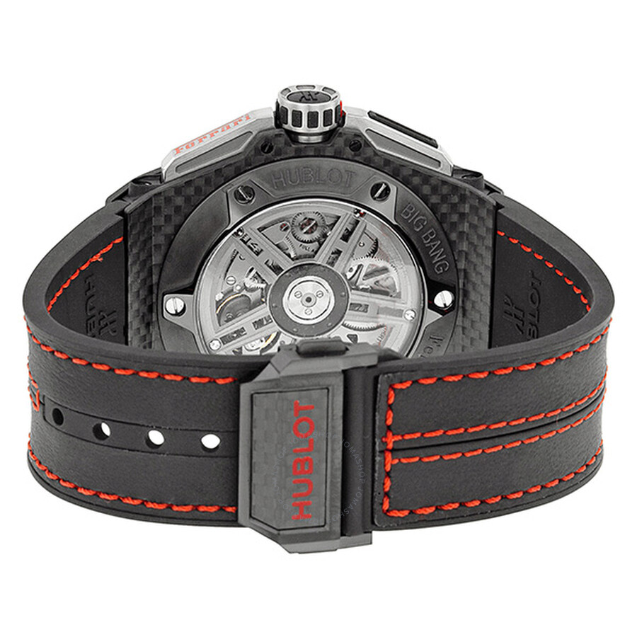 Replica Hublot Ferrari Carbon Red Magic Automatic Openwork Dial Black Carbon Fiber Men's Watch 401.QX.0123.VR - Image 3