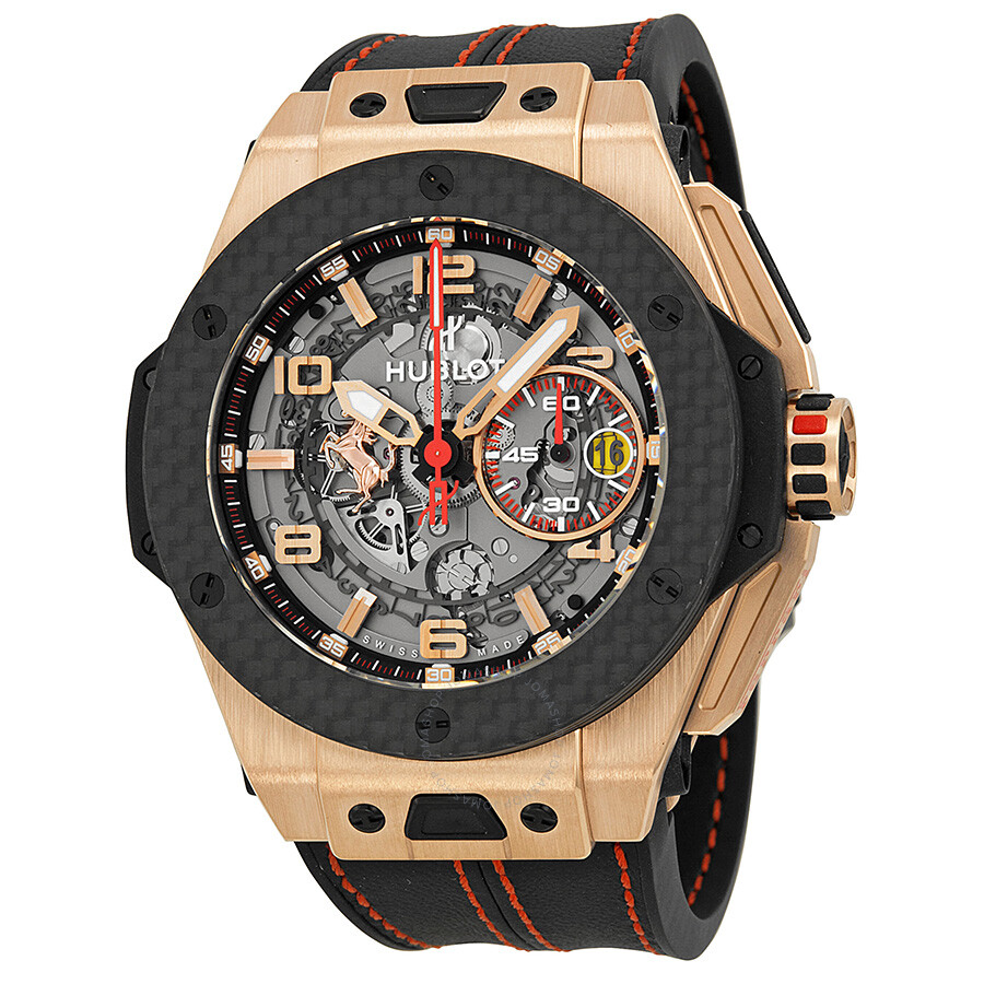 Replica Hublot Ferrari King Automatic Openwork Dial 18kt Rose Gold Men's Watch 401.OQ.0123.VR