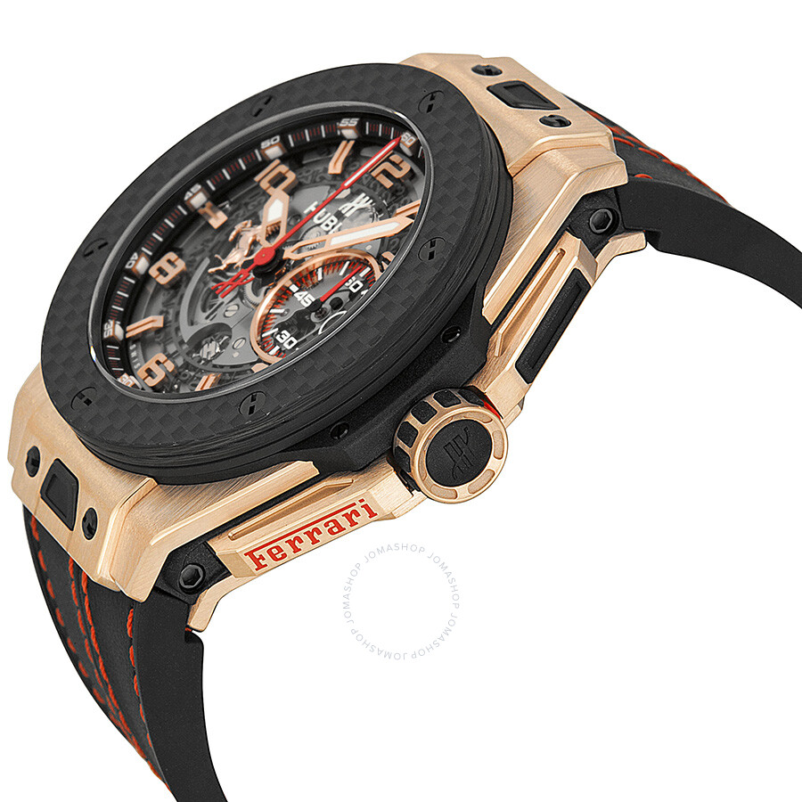 Replica Hublot Ferrari King Automatic Openwork Dial 18kt Rose Gold Men's Watch 401.OQ.0123.VR - Image 2