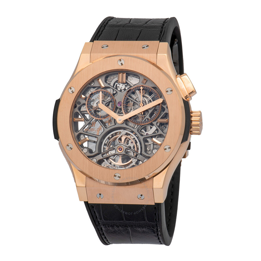 Replica Hublot Tourbillon Skeleton King Gold 18 Carat King Gold Men's Watch 506.OX.0180.LR