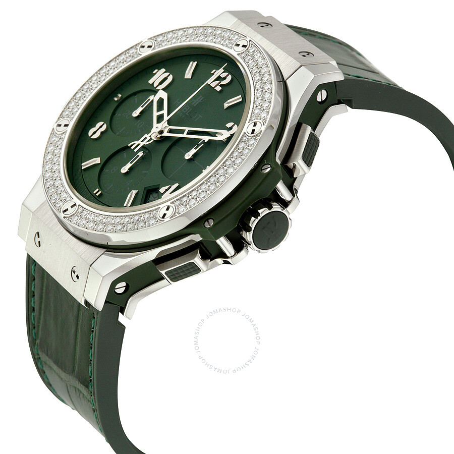 Replica Hublot Tutti Frutti Automatic Matte Green Dial Diamond Green Alligator Rubber Unisex Watch 341.SV.5290.LR.1104 - Image 2