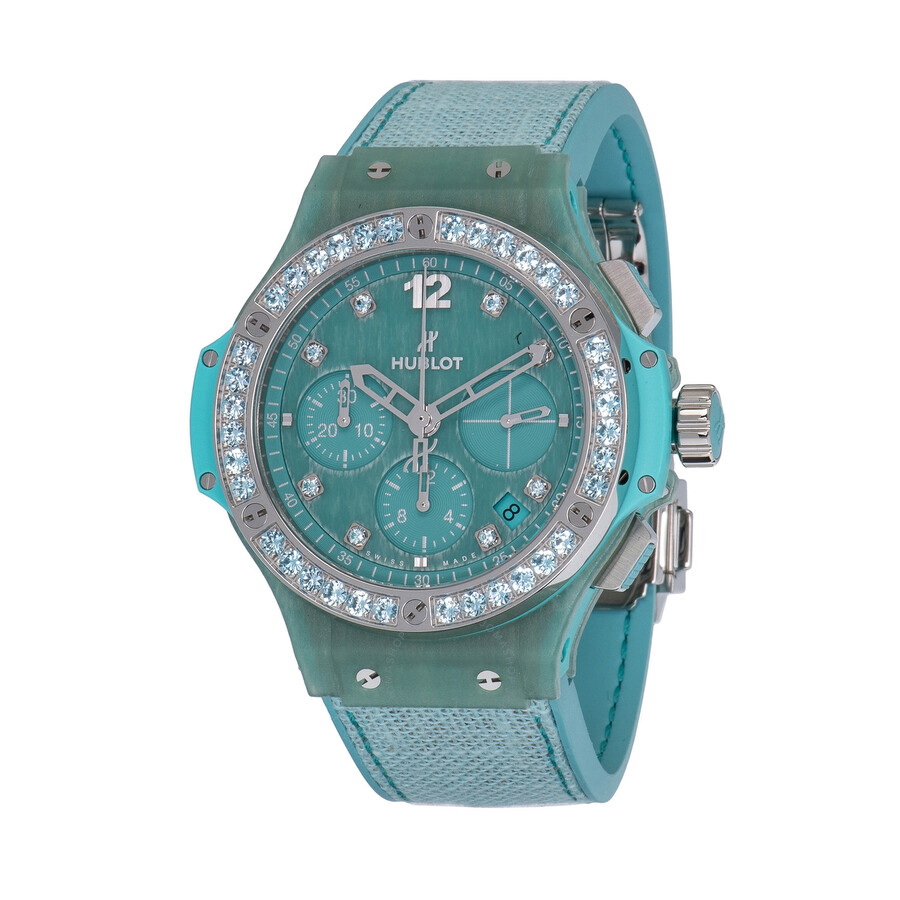 Replica Hublot Tutti Frutti Linen Chronograph Automatic Diamond Turquoise Dial Ladies Watch 341.XL.2770.NR.1237