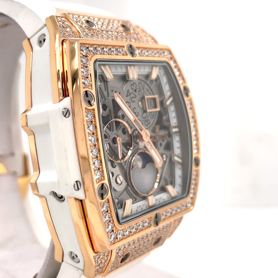 Replica Pre-owned Hublot Spirit of Big Bang Moonphase Diamond Silver-tone Dial Unisex Watch 647.OE.2080.RW.1604 - Image 3