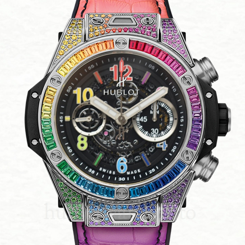 Hublot Big Bang Men 421.NX.1117.LR.0999 44mm Multicolored Leather Strap
