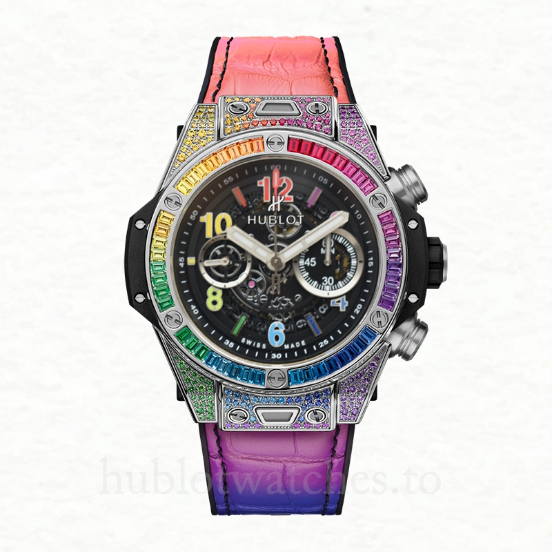 Hublot Big Bang Men 421.NX.1117.LR.0999 44mm Multicolored Leather Strap - Image 2