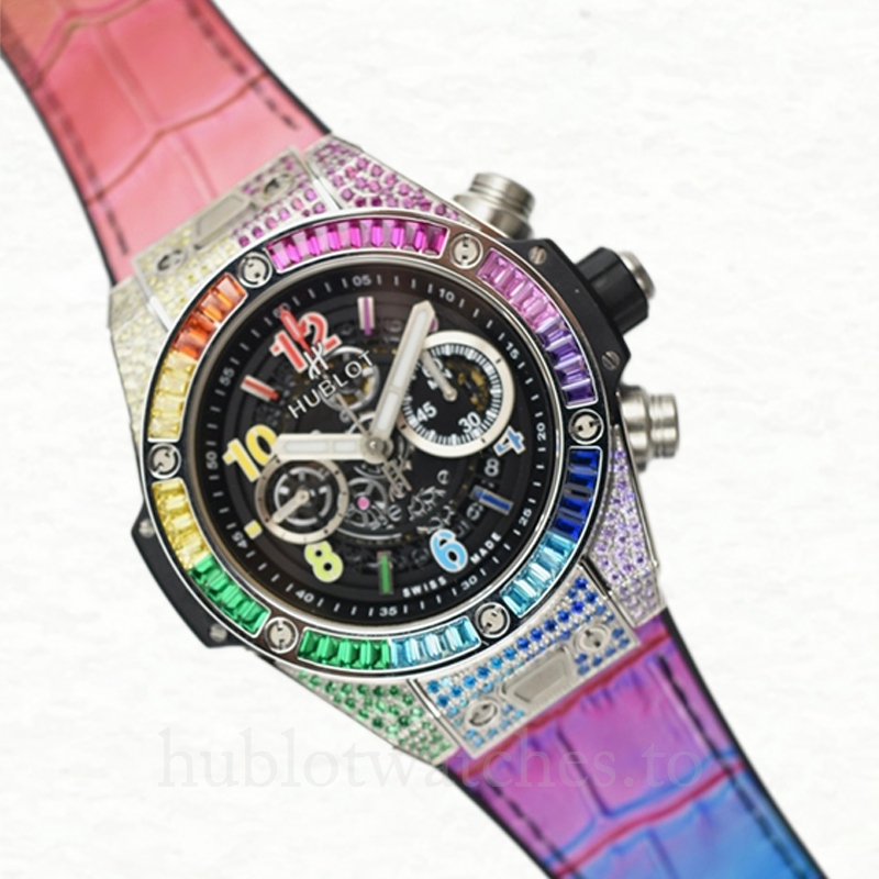 Hublot Big Bang Men 421.NX.1117.LR.0999 44mm Multicolored Leather Strap - Image 3