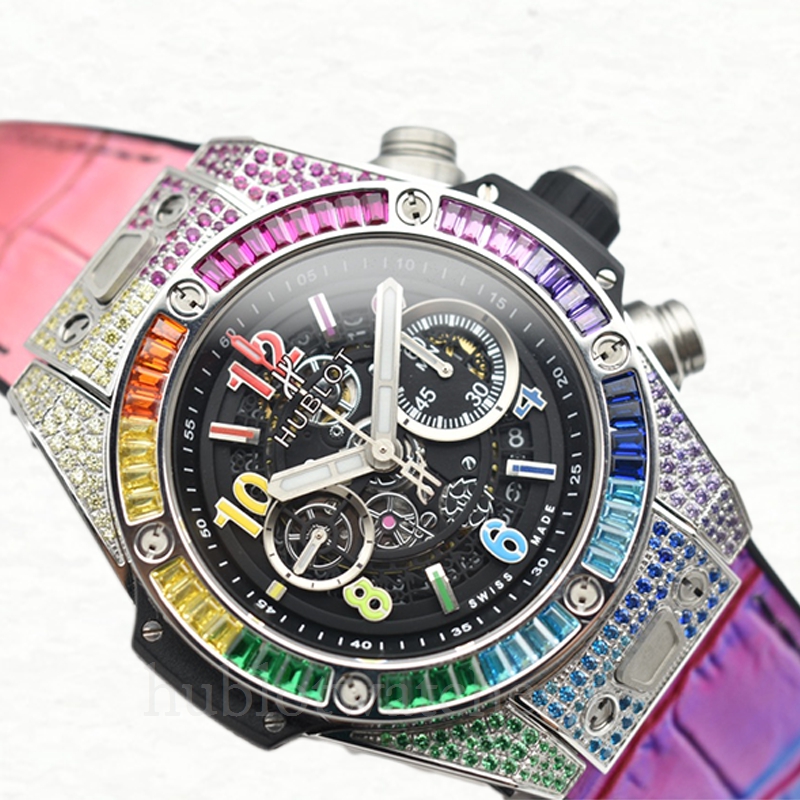 Hublot Big Bang Men 421.NX.1117.LR.0999 44mm Multicolored Leather Strap - Image 4
