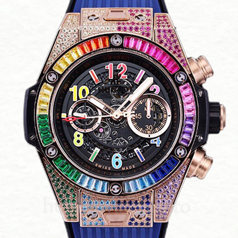 Hublot Big Bang 421.OX.1118.LR.0999-001 44mm Men Blue-tone Rubber Band