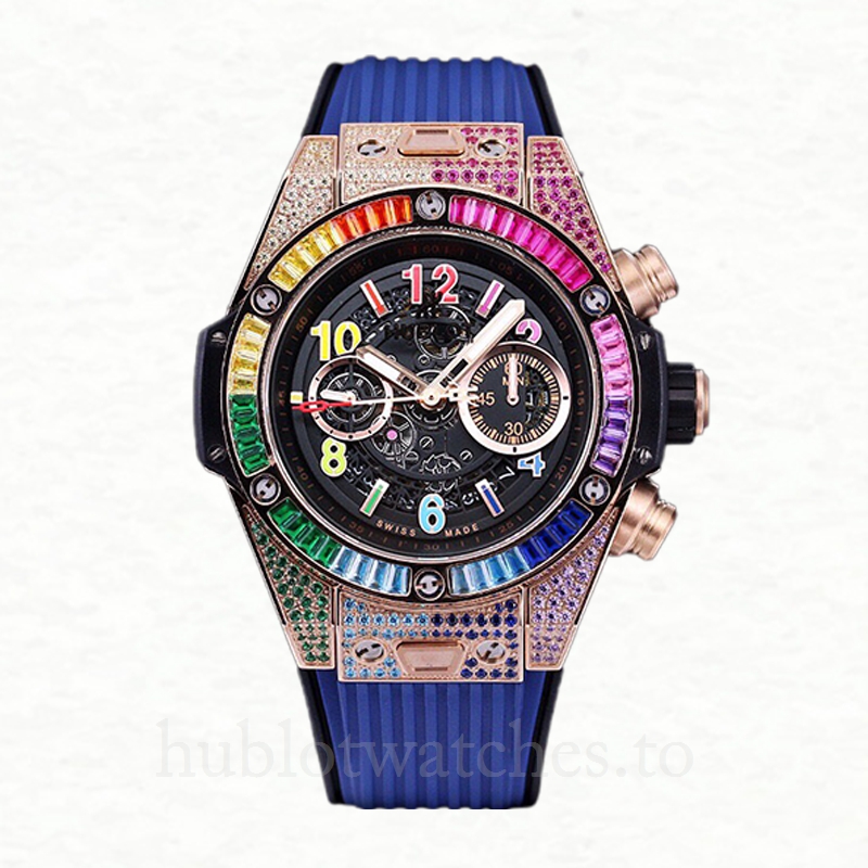 Hublot Big Bang 421.OX.1118.LR.0999-001 44mm Men Blue-tone Rubber Band - Image 2
