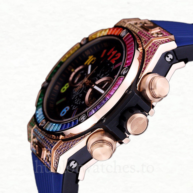 Hublot Big Bang 421.OX.1118.LR.0999-001 44mm Men Blue-tone Rubber Band - Image 3