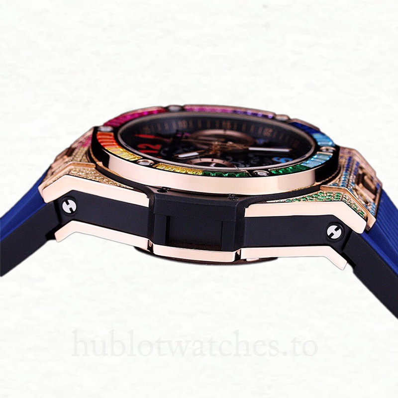Hublot Big Bang 421.OX.1118.LR.0999-001 44mm Men Blue-tone Rubber Band - Image 4