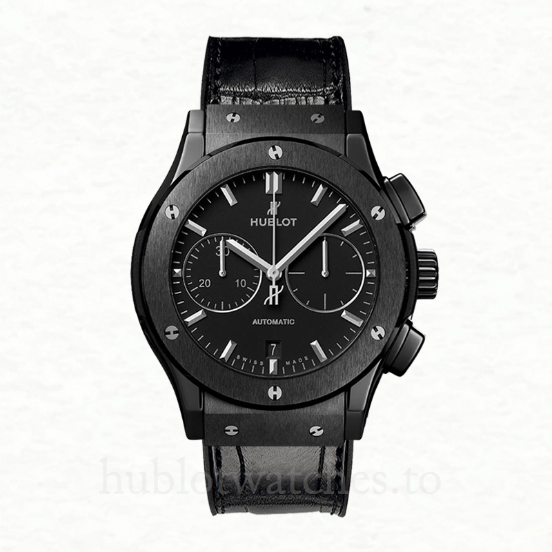Hublot Classic Fusion Men 44mm 521.CM.1171.RX-001 Leather Strap Black Dial - Image 2