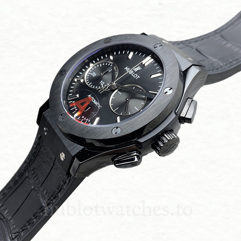 Hublot Classic Fusion Men 44mm 521.CM.1171.RX-001 Leather Strap Black Dial - Image 3