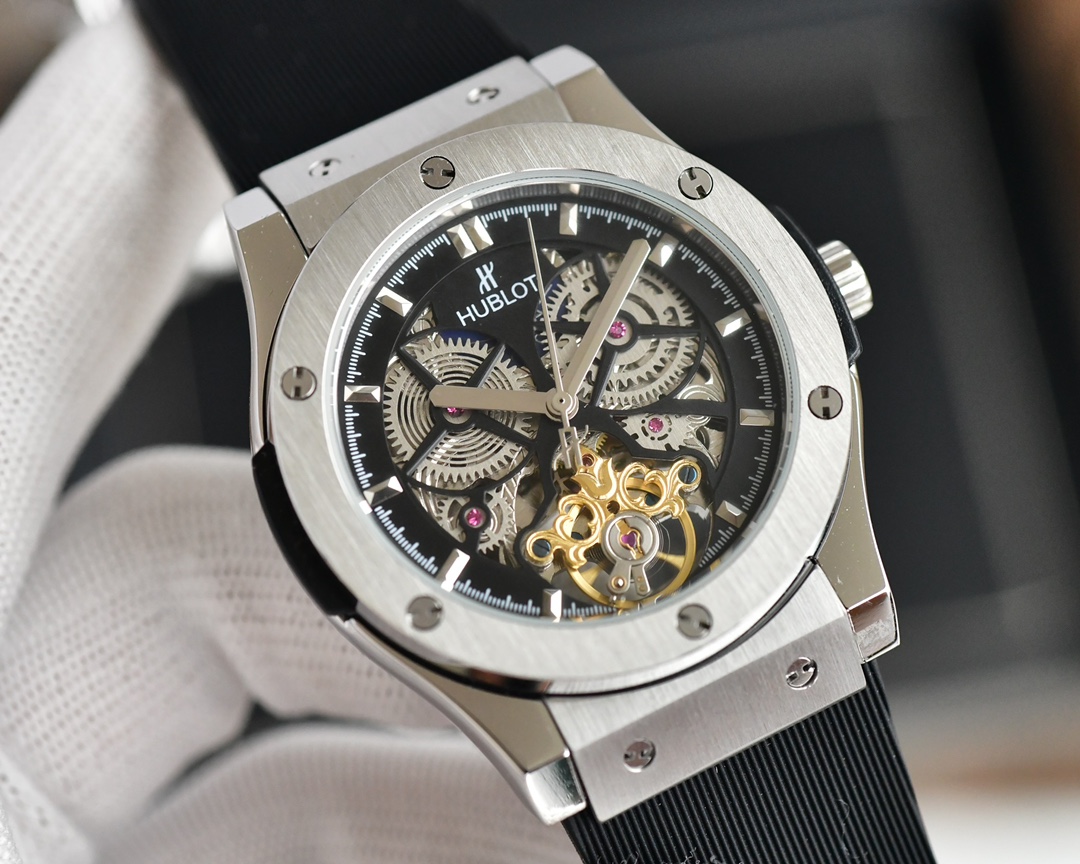 Hublot Big Bang 45mm Men Transparent Dial Rubber Band