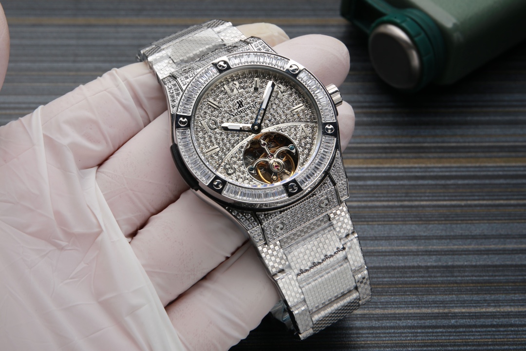 Hublot Big Bang 45mm Men Diamond Dial Silver-tone Bracelet