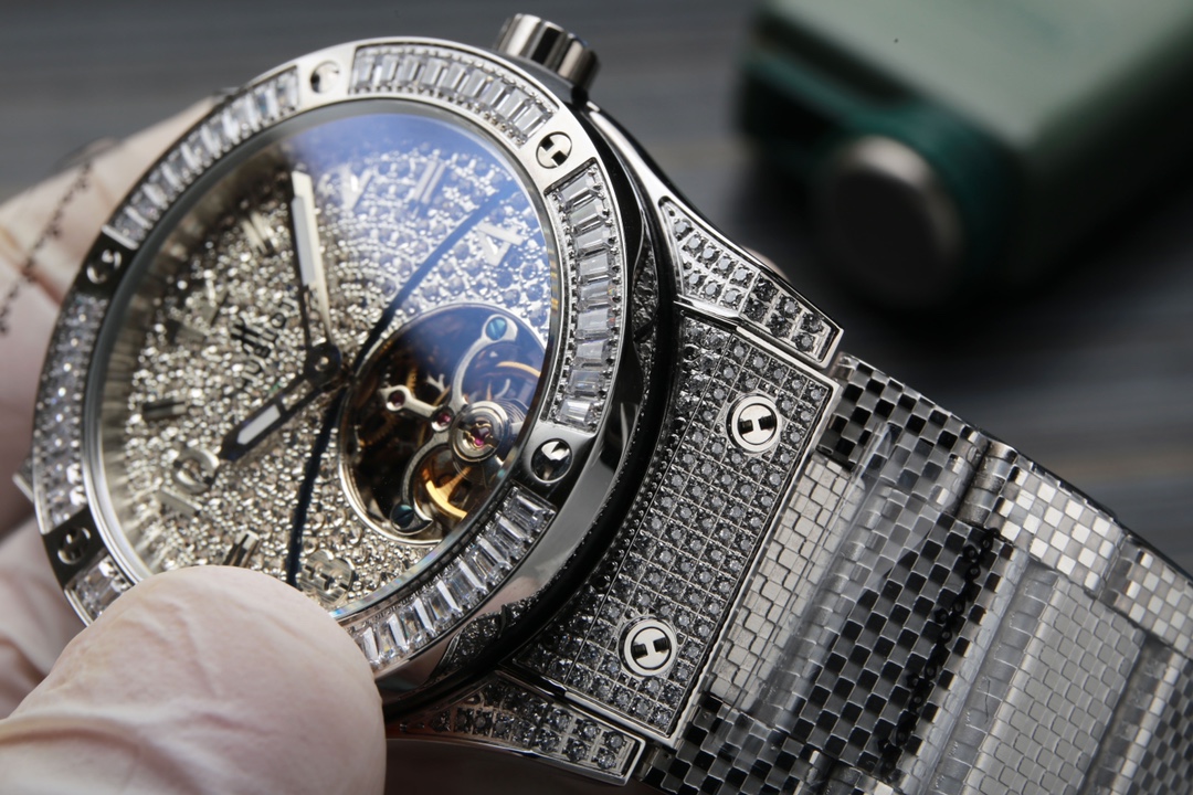 Hublot Big Bang 45mm Men Diamond Dial Silver-tone Bracelet - Image 2